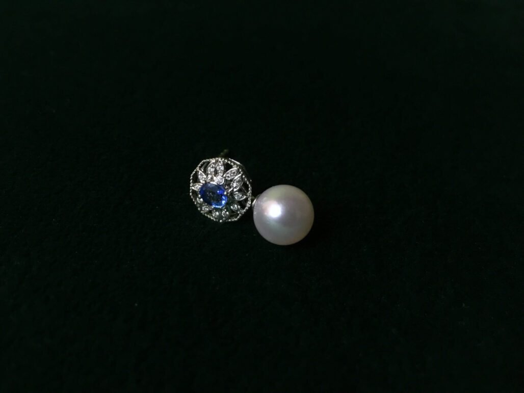 Versatile Pearl & Sapphire Earrings - 18K Gold with Diamonds