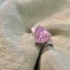 Heart-Shaped Pink Diamond Inspired Ring – S925 Silver with 18K White Gold Plating