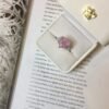 Heart-Shaped Pink Diamond Inspired Ring – S925 Silver with 18K White Gold Plating