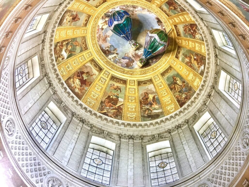 Transparent enamel hot air balloon earrings