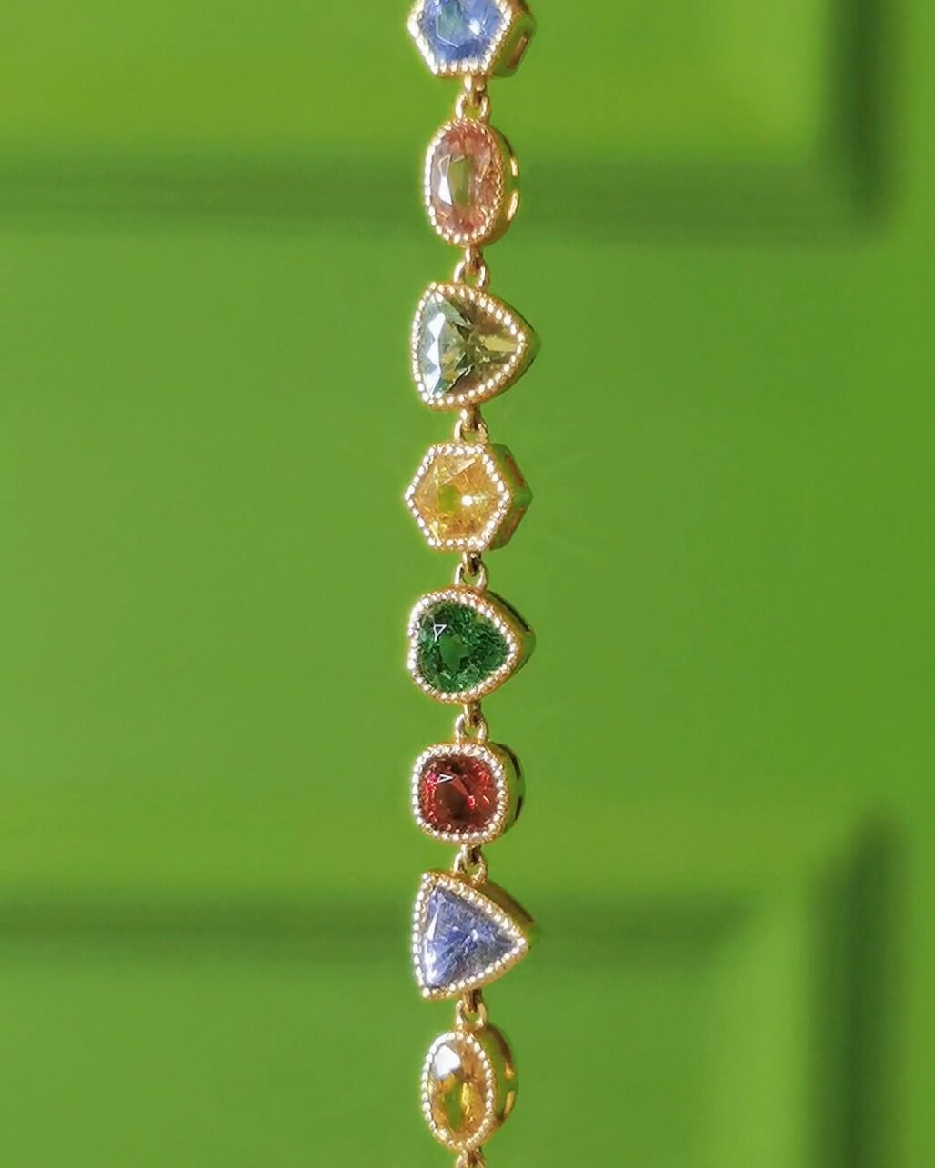Acrostic Gemstone Rainbow Bracelet 18k Gold High Jewelry