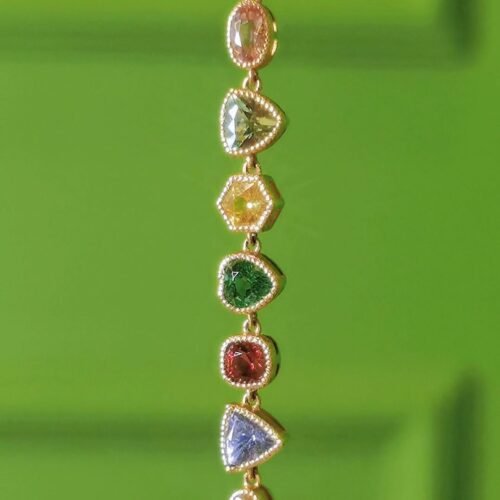 Acrostic Gemstone Rainbow Bracelet 18k Gold High Jewelry
