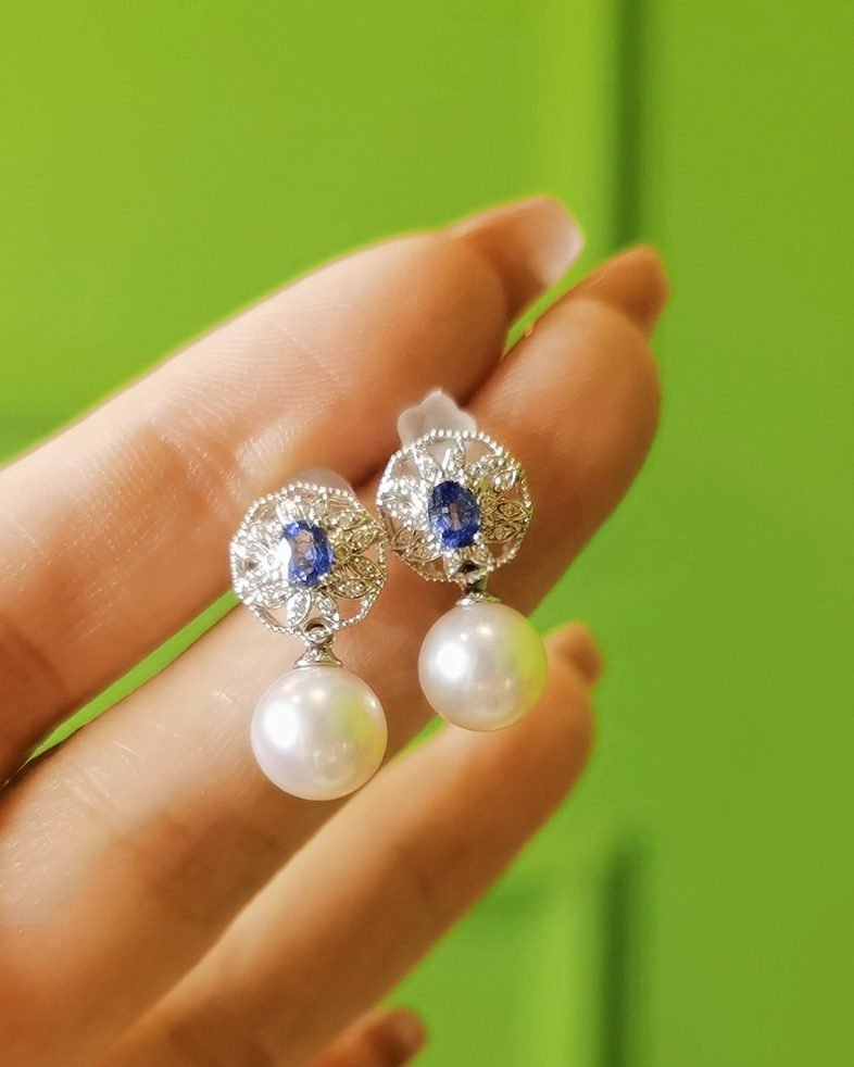 Versatile Pearl & Sapphire Earrings - 18k Gold & Akoya (Convertible)