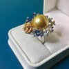 Rare 14.5mm South Sea Golden Pearl Ring | PERLA ART French Designer High Jewelry