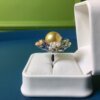 Rare 14.5mm South Sea Golden Pearl Ring | PERLA ART French Designer High Jewelry