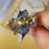 18K Gold & Natural Sapphire Orchid Earrings