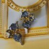 18K Gold & Natural Sapphire Orchid Earrings