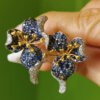 18K Gold & Natural Sapphire Orchid Earrings