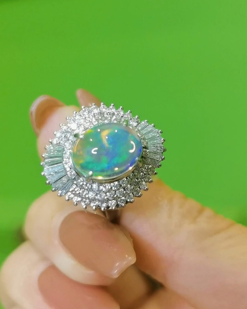 Australian Crystal Opal Ring - Lightning Ridge Gem (Mermaid Dream Island)