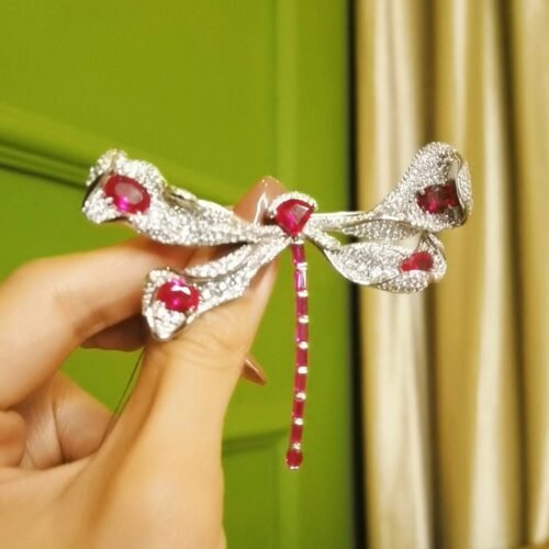 Nature Inspired Dragonfly Brooch Sculptural Wax Carving