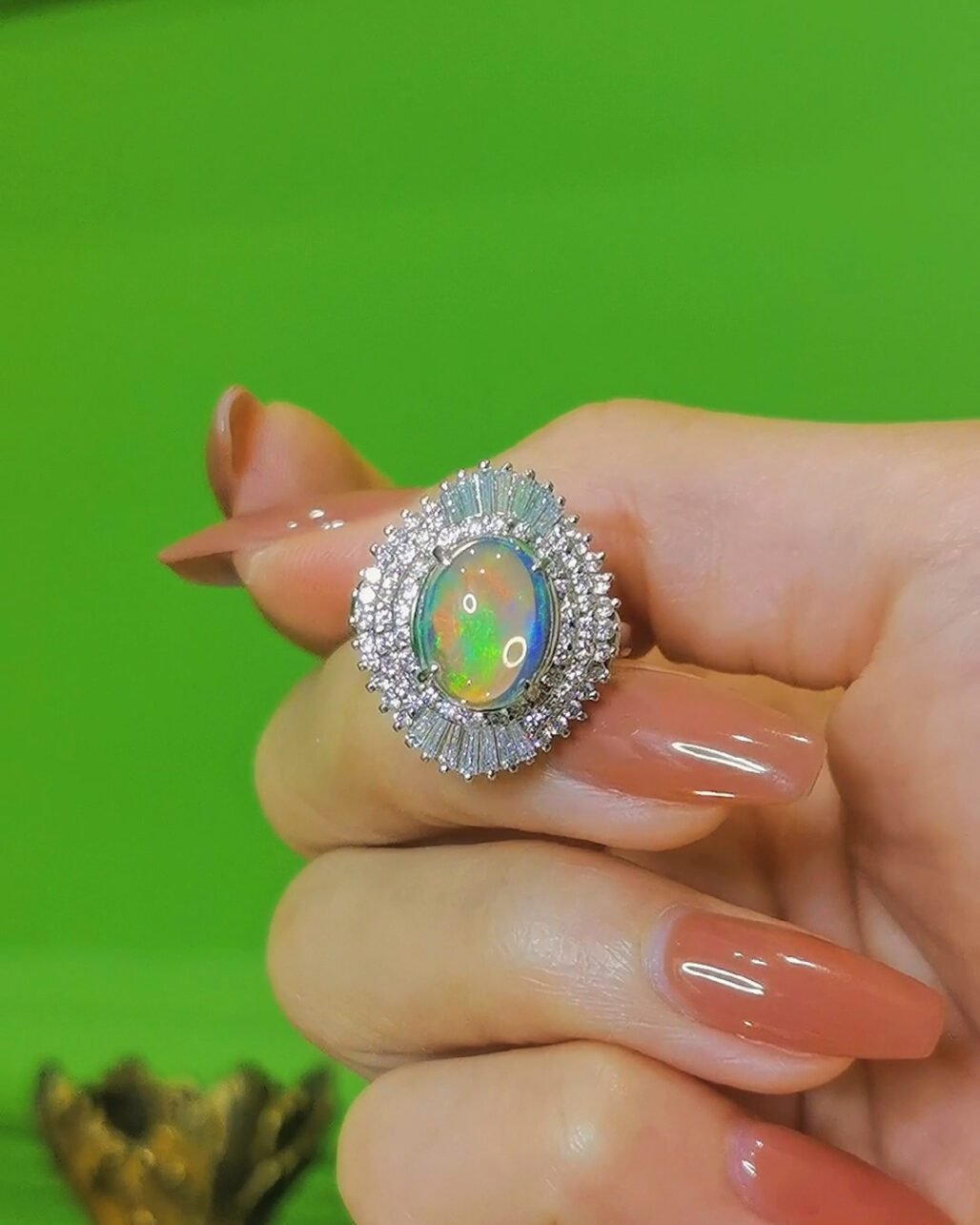 Australian Crystal Opal Ring Lightning Ridge Mermaid Dream
