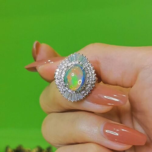 Australian Crystal Opal Ring Lightning Ridge Mermaid Dream
