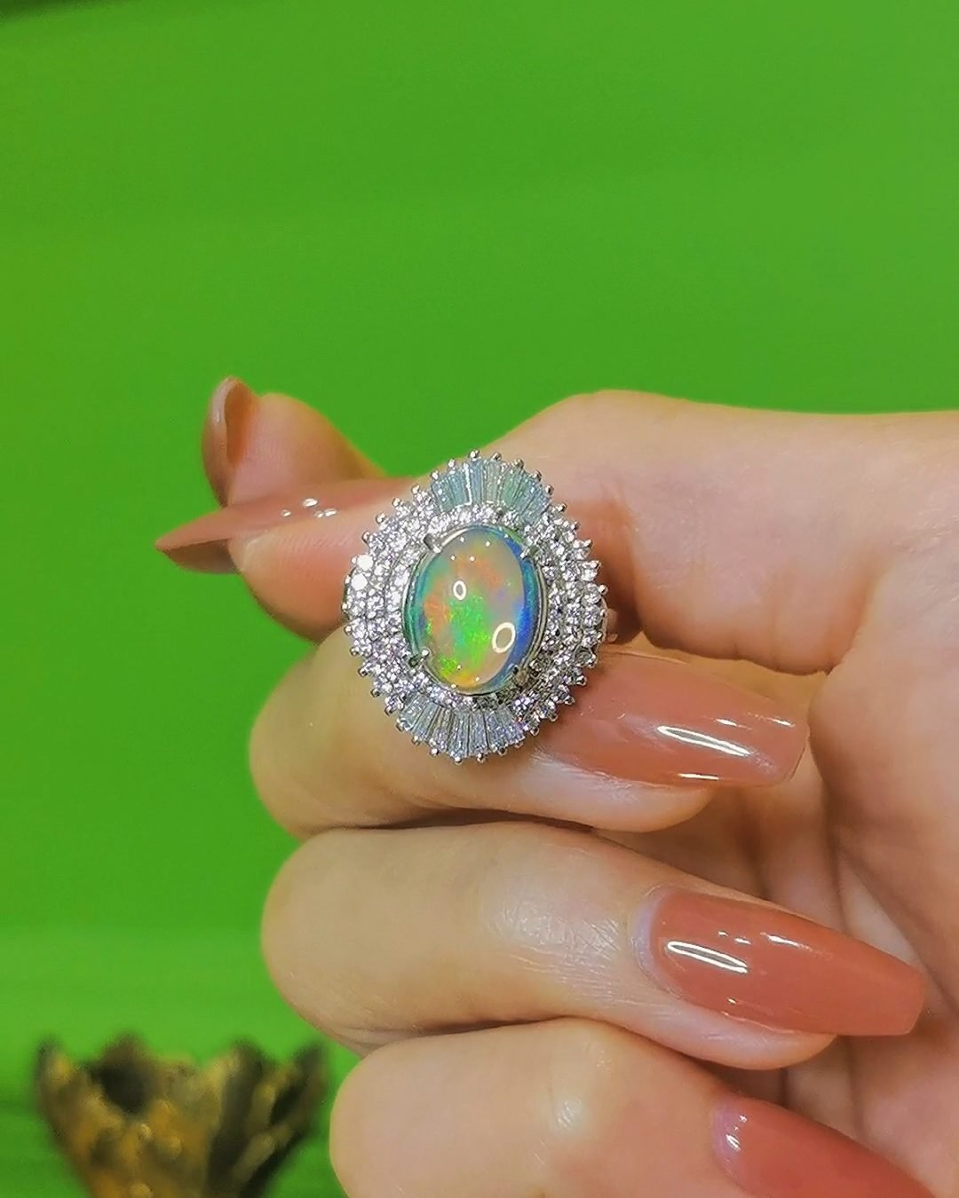 Australian Crystal Opal Ring Lightning Ridge Mermaid Dream