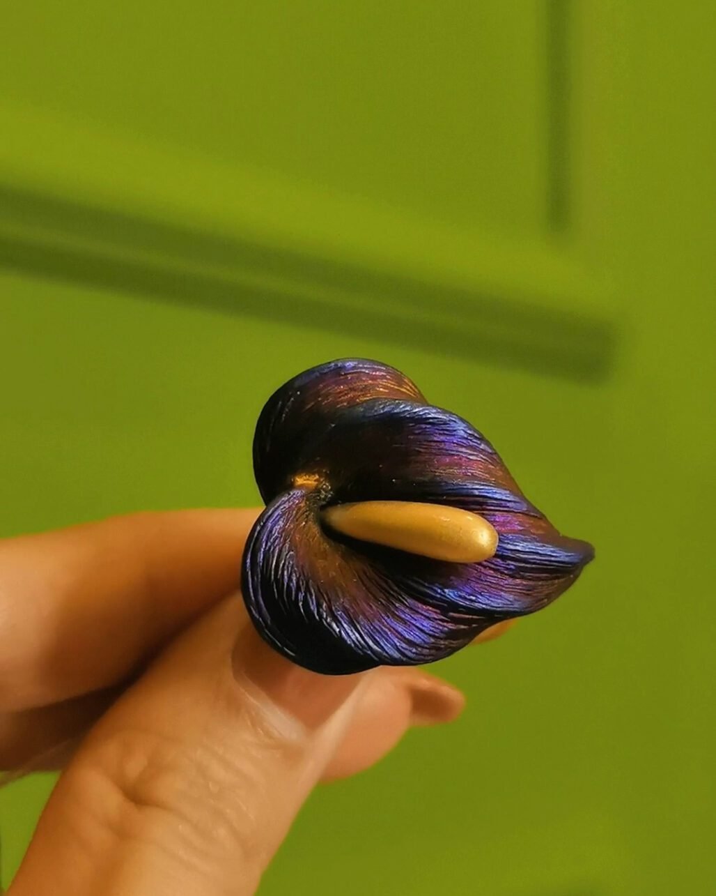 Indigo Gold Phoenix Feather Ring Color Changing German Technology