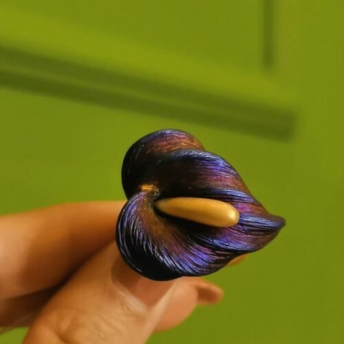 Indigo Gold Phoenix Feather Ring Color Changing German Technology