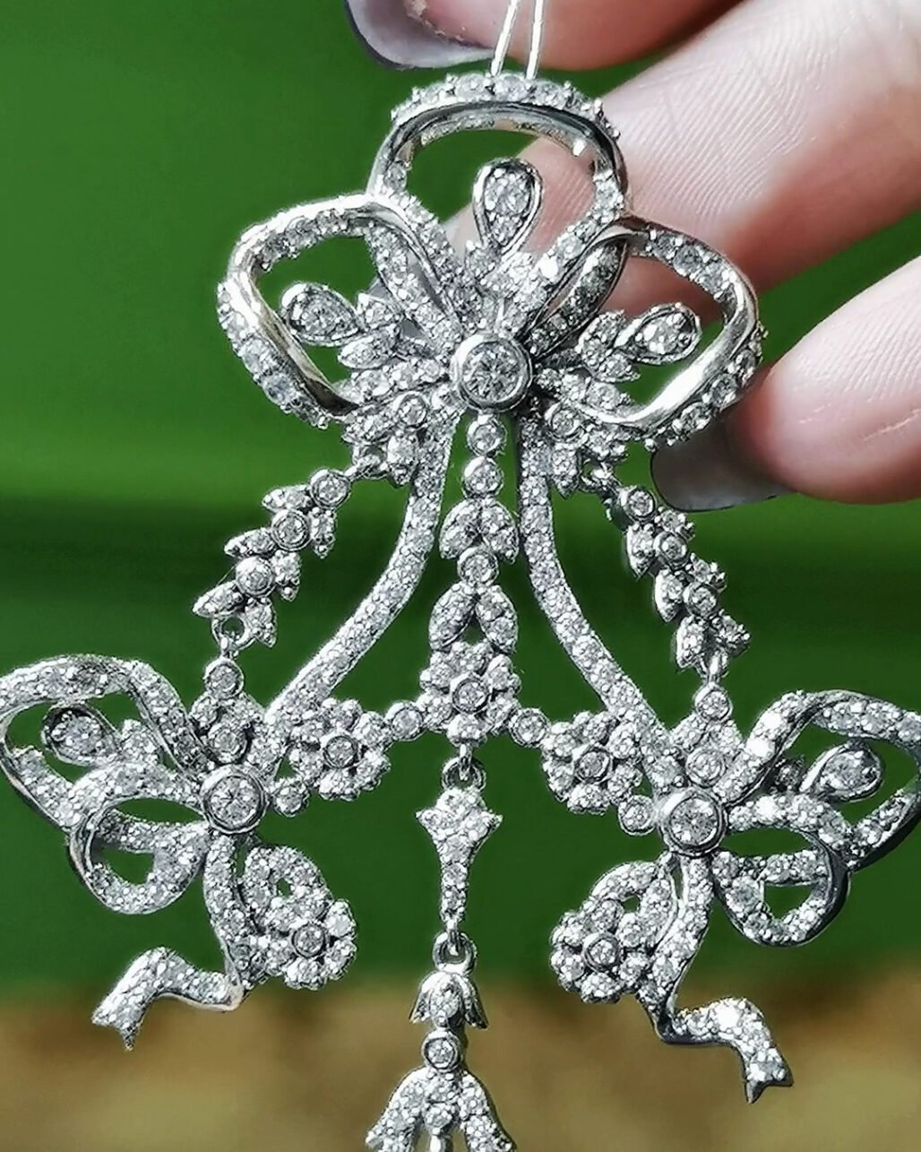 Edwardian Garland Style Pendant - Australian South Sea Pearl & 300+ Diamonds