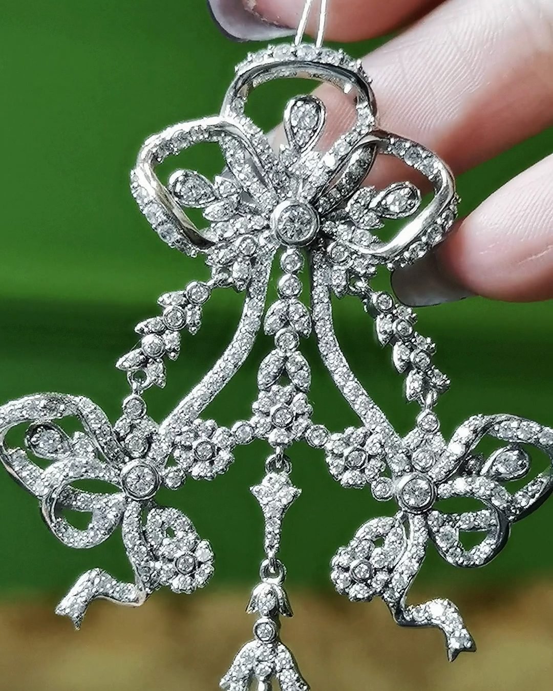 Edwardian Garland Style Pendant - Australian South Sea Pearl & 300+ Diamonds