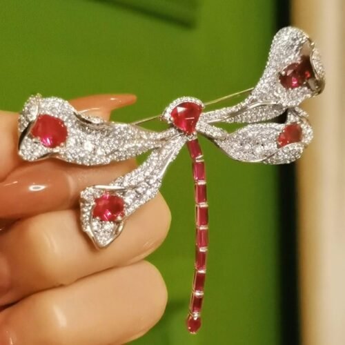 Nature Inspired Dragonfly Brooch Sculptural Wax Carving