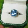 Santa Maria Aquamarine Ring 9.55ct Vivid Blue Ribbon Design
