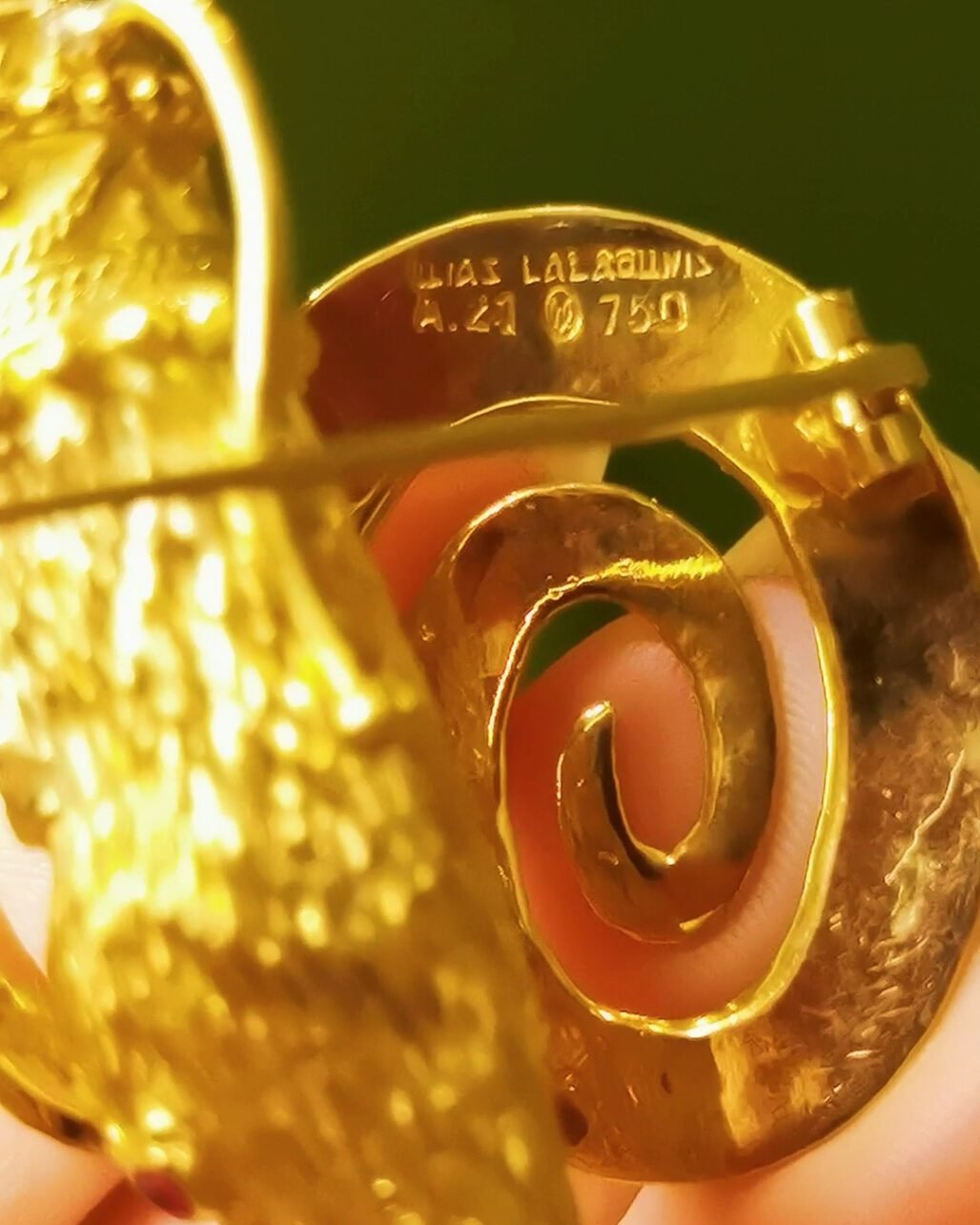 1950s Ilias Lalaounis Ram's Head Brooch - 18k Gold Greek Revival (Signed)