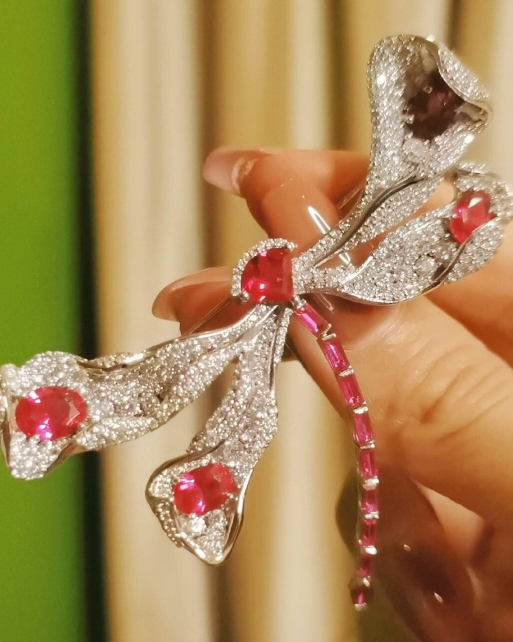 Nature Inspired Dragonfly Brooch - Sculptural Wax Carving (Artistic Silver)