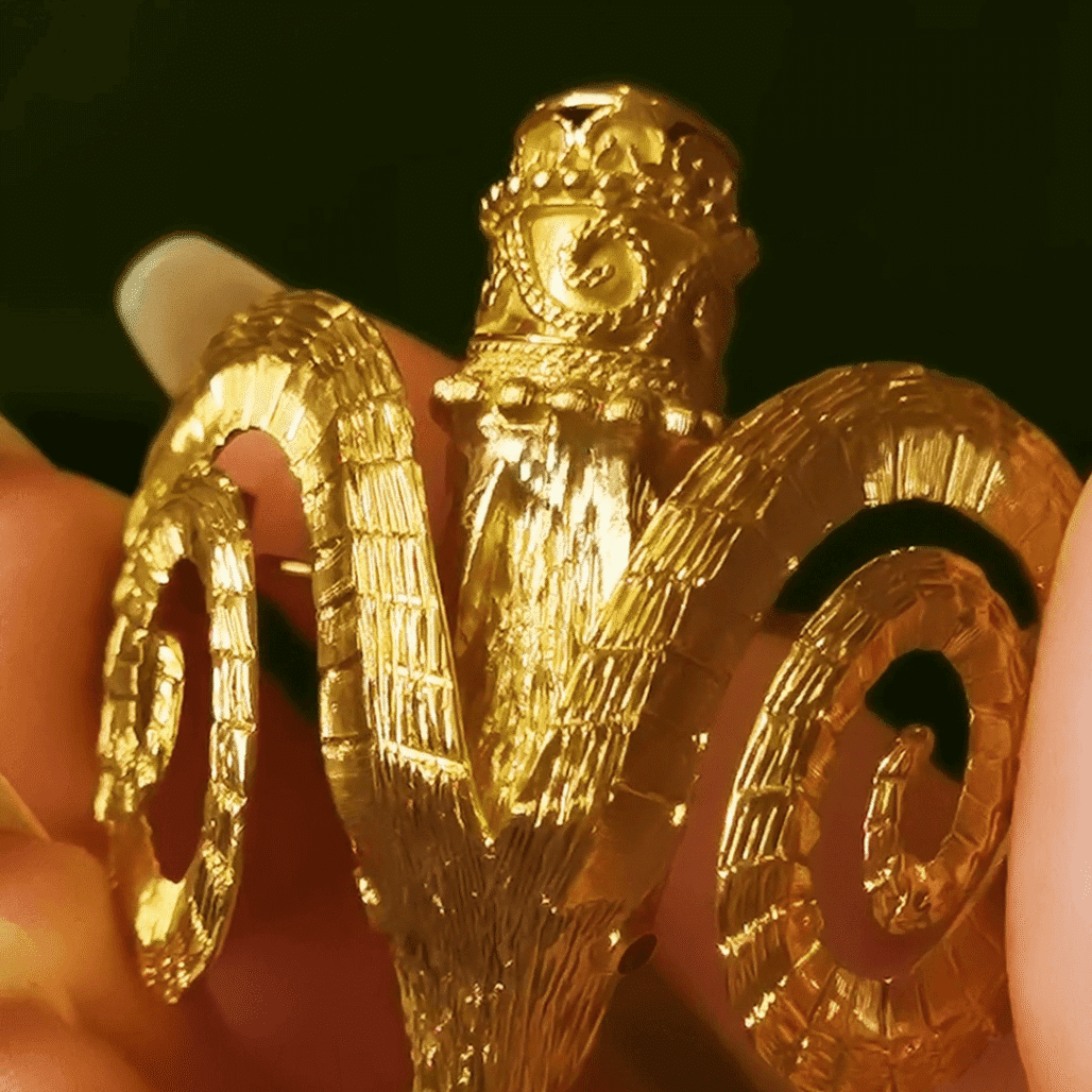 1950s Ilias Lalaounis 18K Gold Ram’s Head Brooch/Pendant – Greek Mythology Antique Jewelry