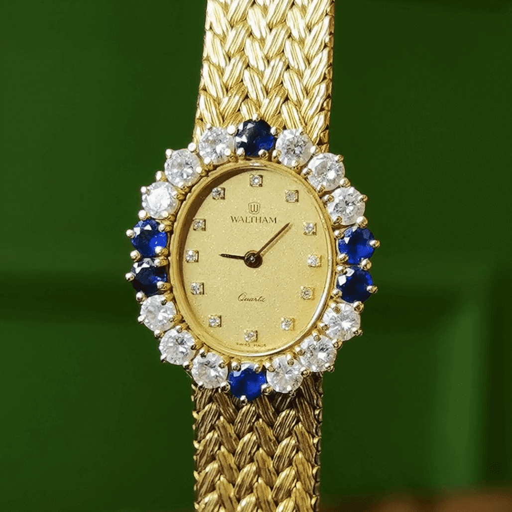 WALTHAM Vintage 18K Gold Wheat Bracelet Watch – American Heritage Luxury Timepiece