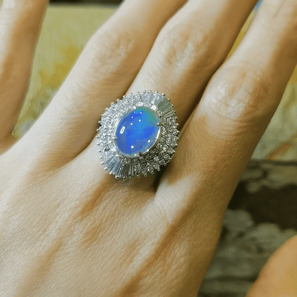 “Mermaid Dream Island” Crystal Opal Ring – The Rainbow Gem of Light and Legend