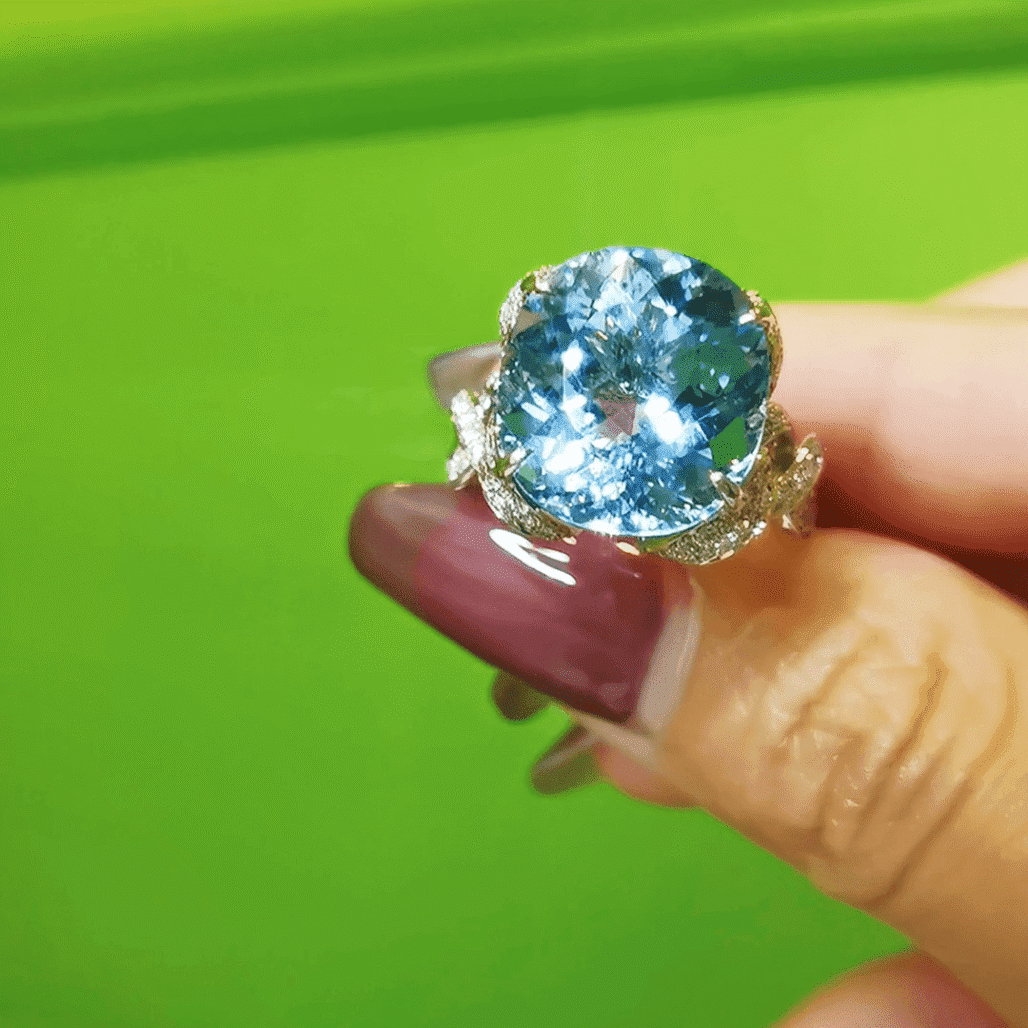 Santa Maria Aquamarine Ribbon Ring