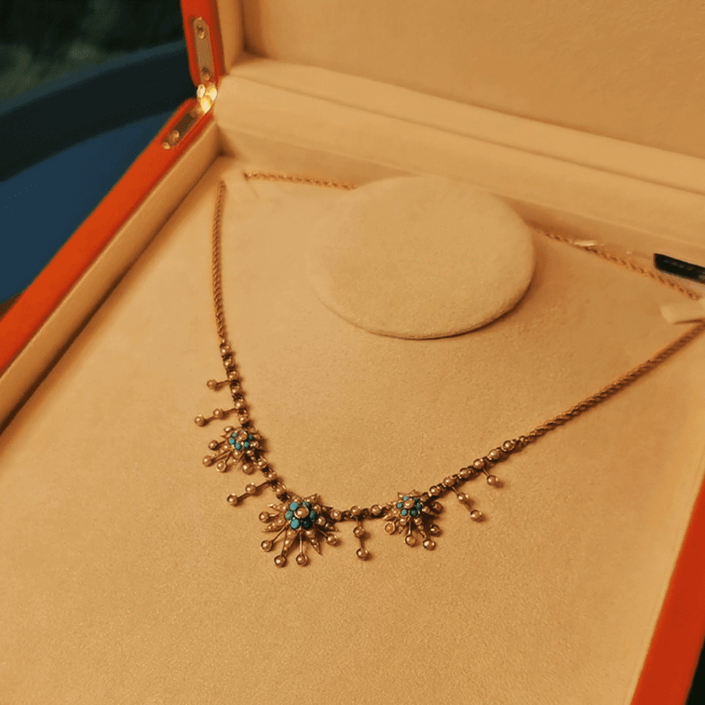 Victorian Star Pendant Necklace | Wild Pearl & Turquoise Antique Design