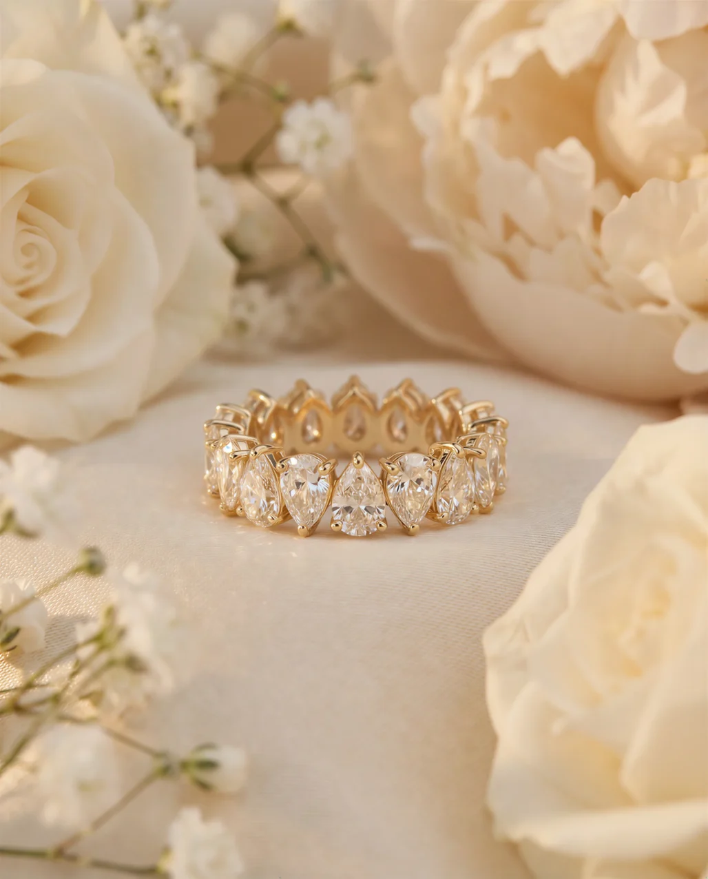 Eternity Band Diamond-Cut Pear · Silky-Shield™ Technology · 18K Gold Vermeil