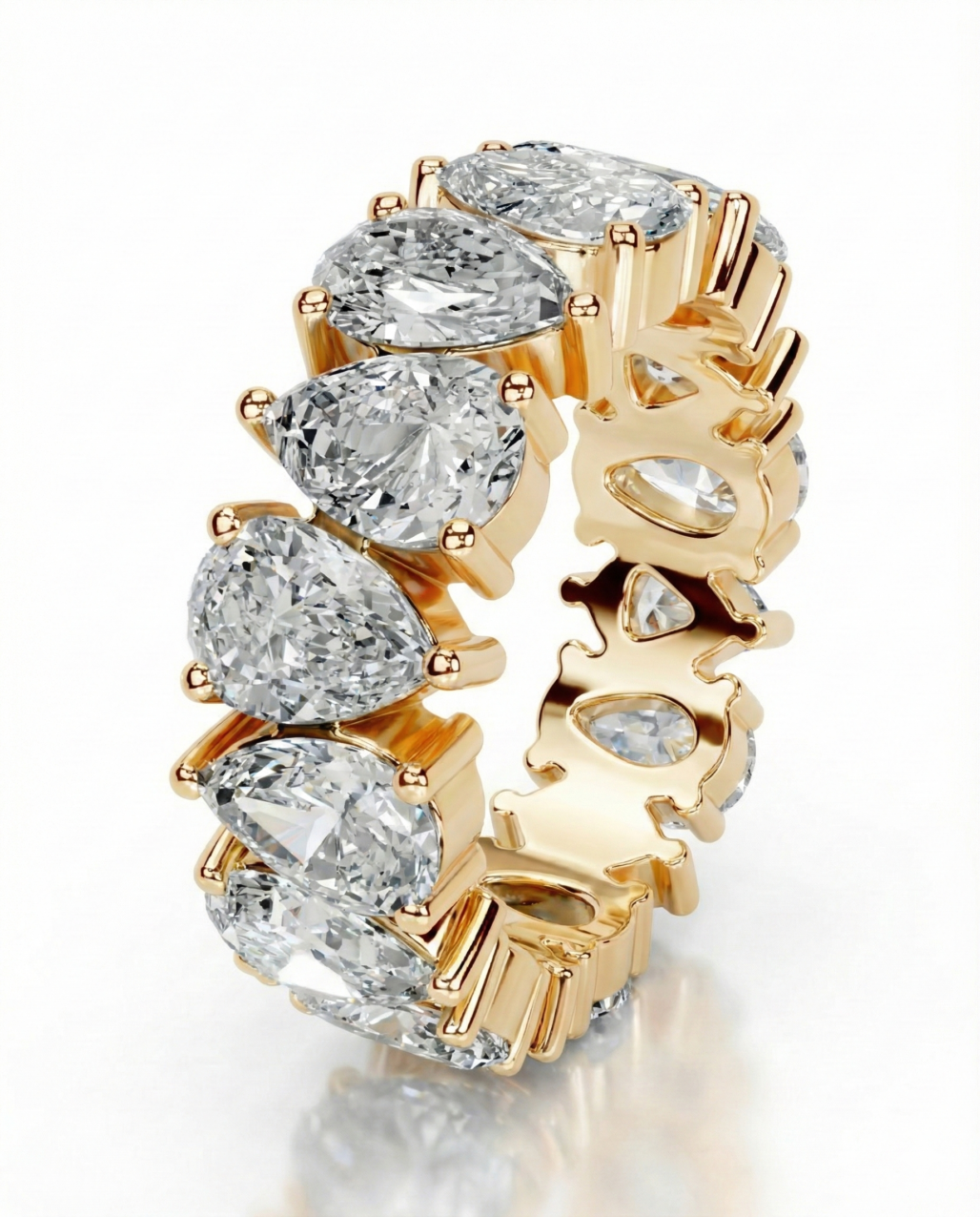 Eternity Band Diamond-Cut Pear · Silky-Shield™ Technology · 18K Gold Vermeil