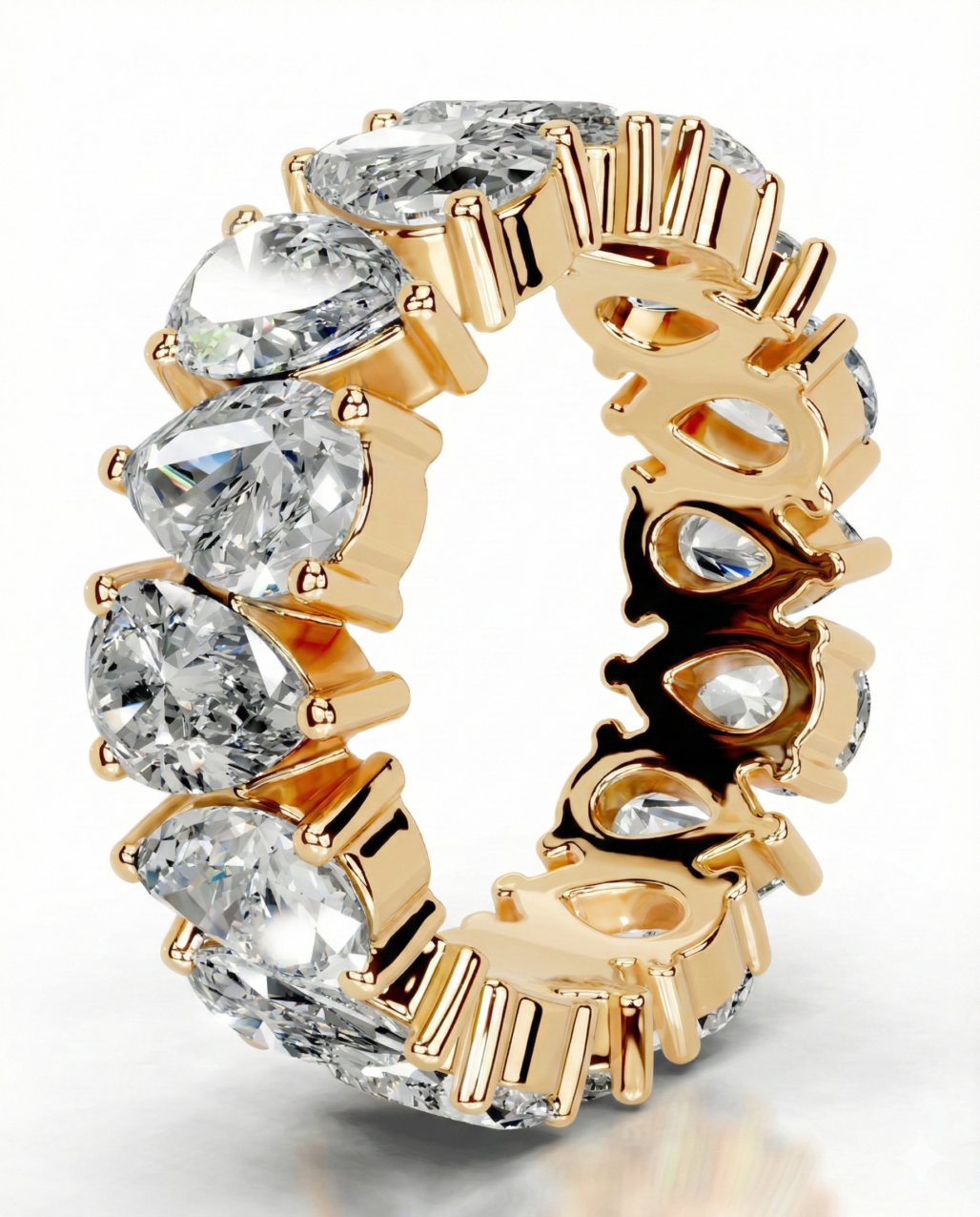 Eternity Band Diamond-Cut Pear · Silky-Shield™ Technology · 18K Gold Vermeil