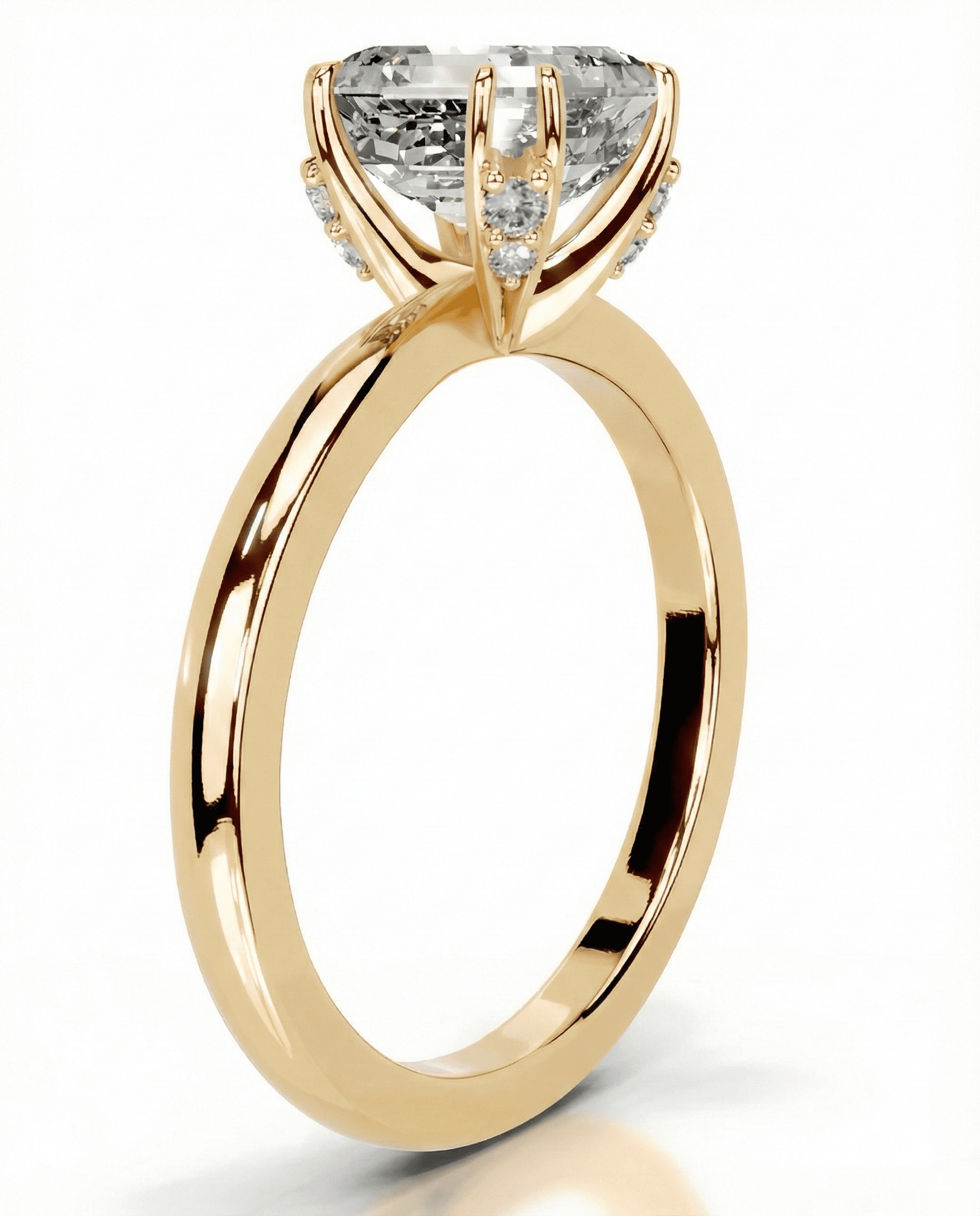 Brilliant Asscher Moissanite Ring - 3ct Diamond-Cut 18K Gold Vermeil