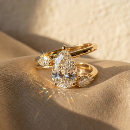 2 Carat Pear Moissanite Ring