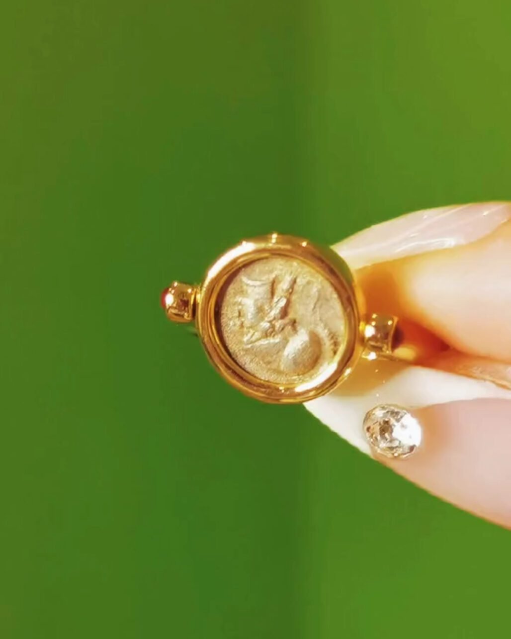 Ancient Greek Thrace Lion Coin Ring 400 BC 18k Gold