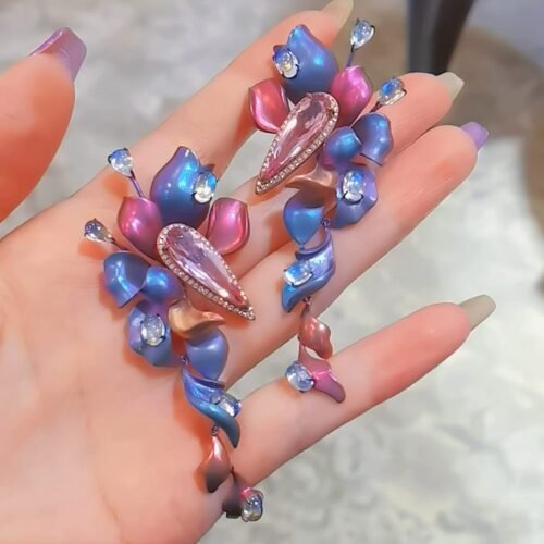 Titanium Morganite Earrings by Perla Art