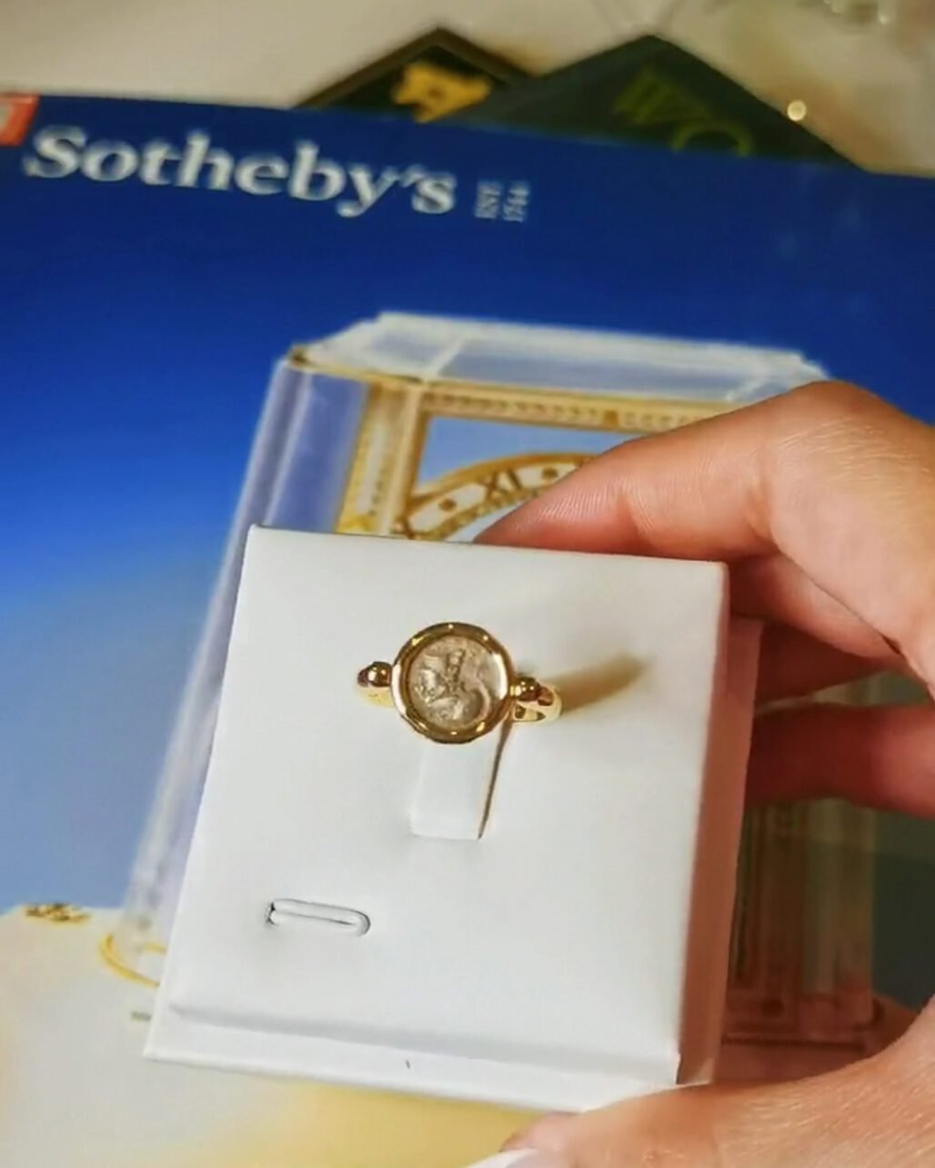 Ancient Greek Thrace Lion Coin Ring - Circa 400 BC Hemidrachm (18k Gold & Ruby)