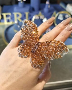 Fanta Orange Spessartine Garnet Butterfly Ring - 3-Way Convertible (2026 Lucky Totem)