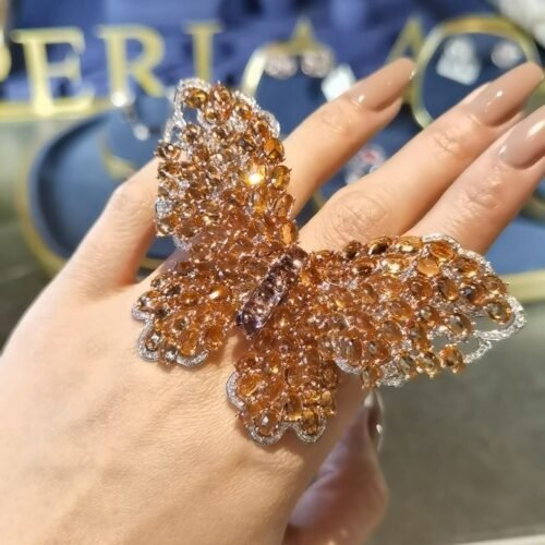 fanta-orange-spessartine-butterfly-ring Fanta Orange Spessartine Garnet Butterfly Ring - 3-Way Convertible (2026 Lucky Totem)