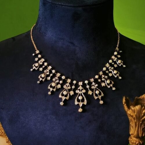 Edwardian Natural Wild Pearl Necklace Platinum Tiara Convertible