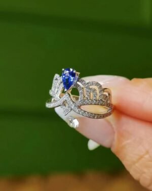 josephine-sapphire-tiara-ring-18k-white-gold Josephine Sapphire Tiara Ring - 18k White Gold (Pear Cut)
