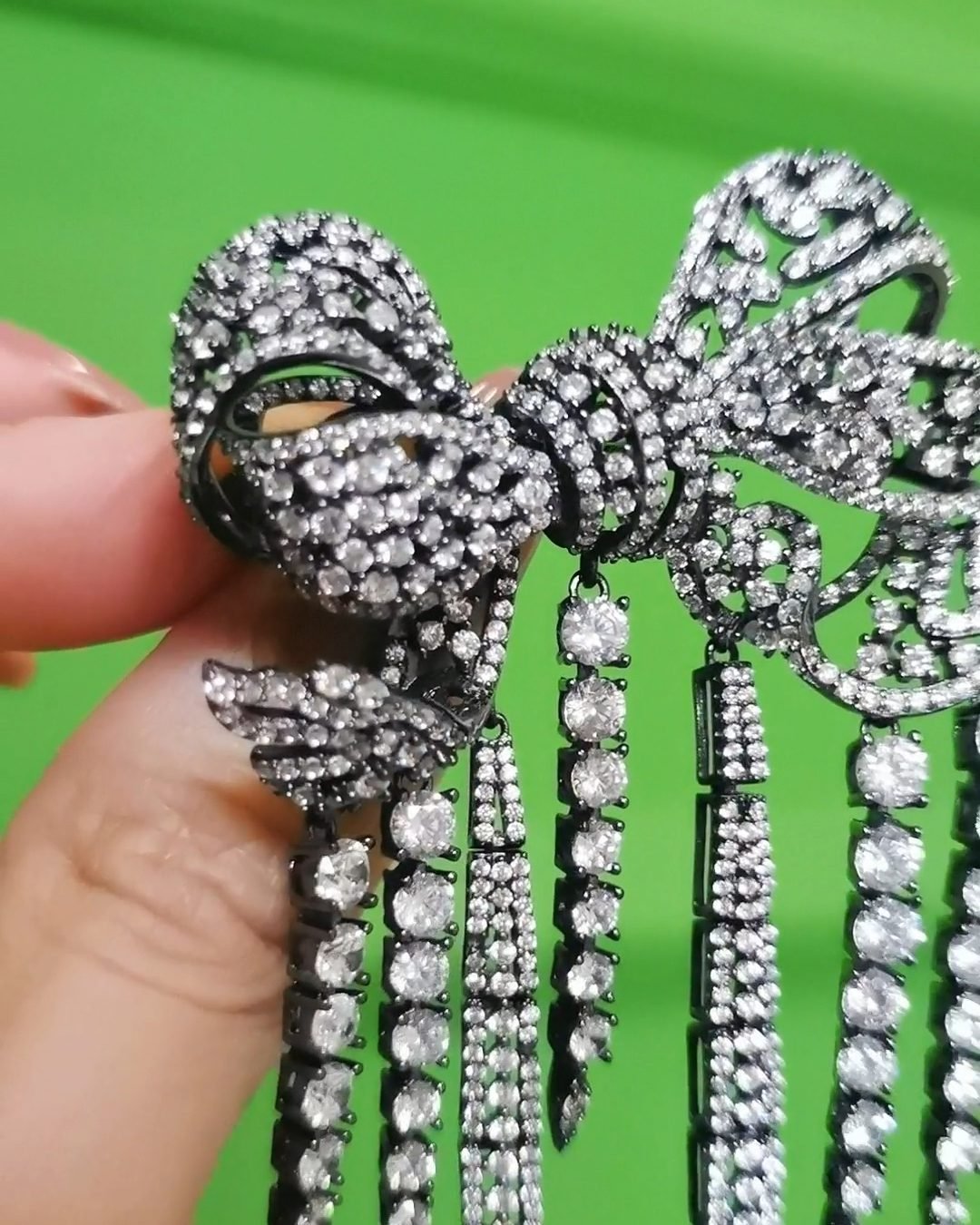 Empress Eugénie Diamond Bow Brooch - Louvre Museum Replica (Blackened Silver)