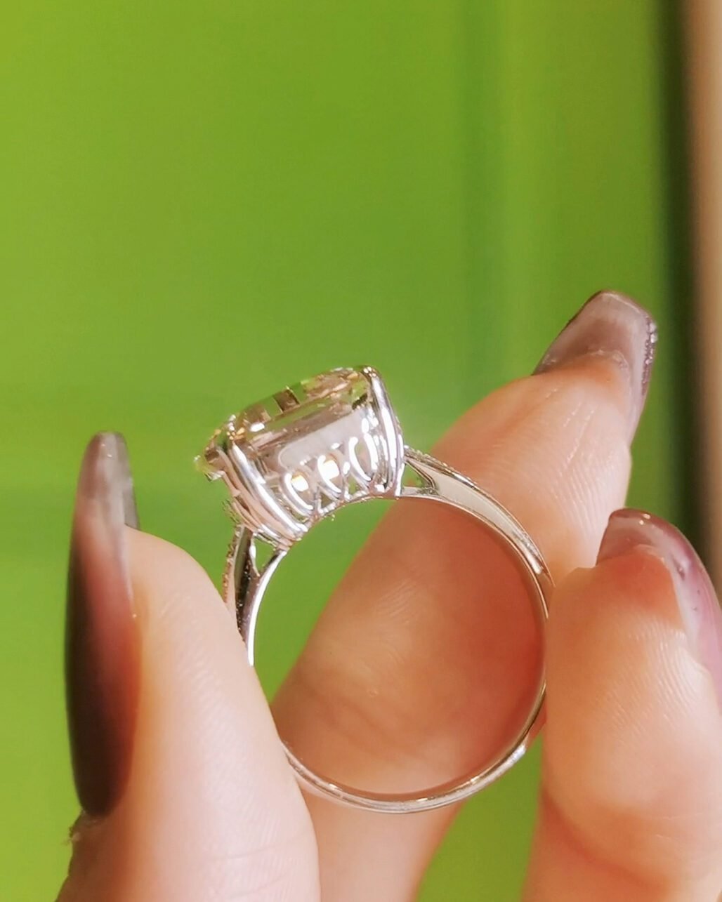 Pink Morganite Asscher Cut Ring - The "Sugar Cube" (Royal Cut 18k Gold)