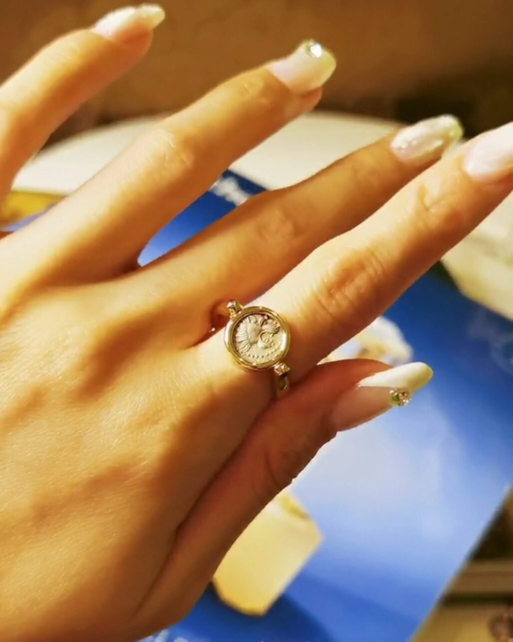 Ancient Greek Thrace Lion Coin Ring - Circa 400 BC Hemidrachm (18k Gold & Ruby)