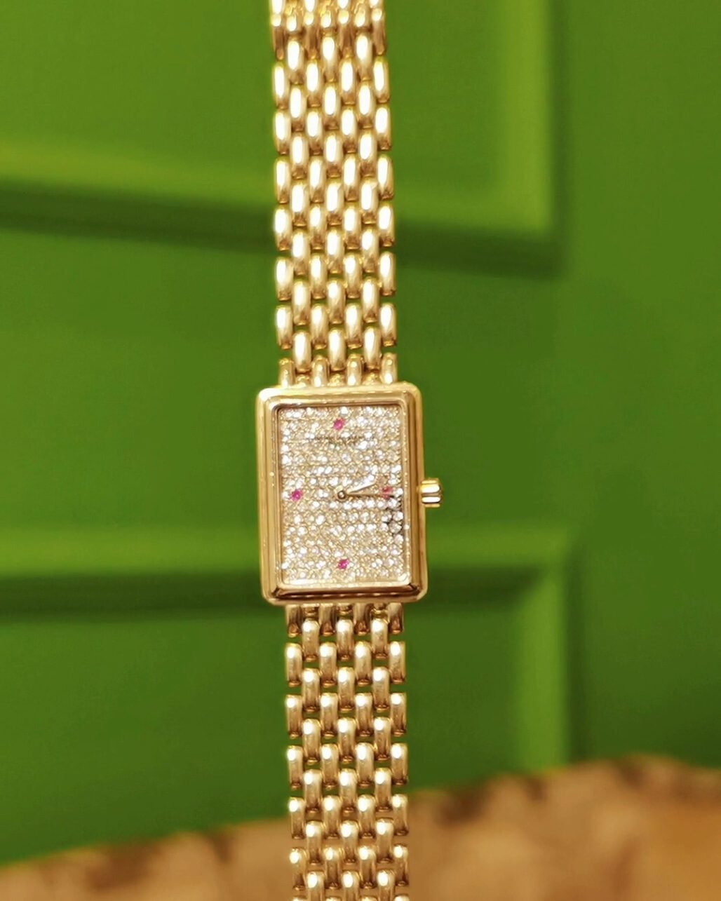 Vintage Vacheron Constantin 18k Gold Watch Diamond Dial