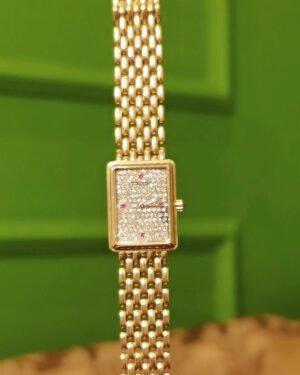 Vintage Vacheron Constantin 18k Gold Watch Diamond Dial