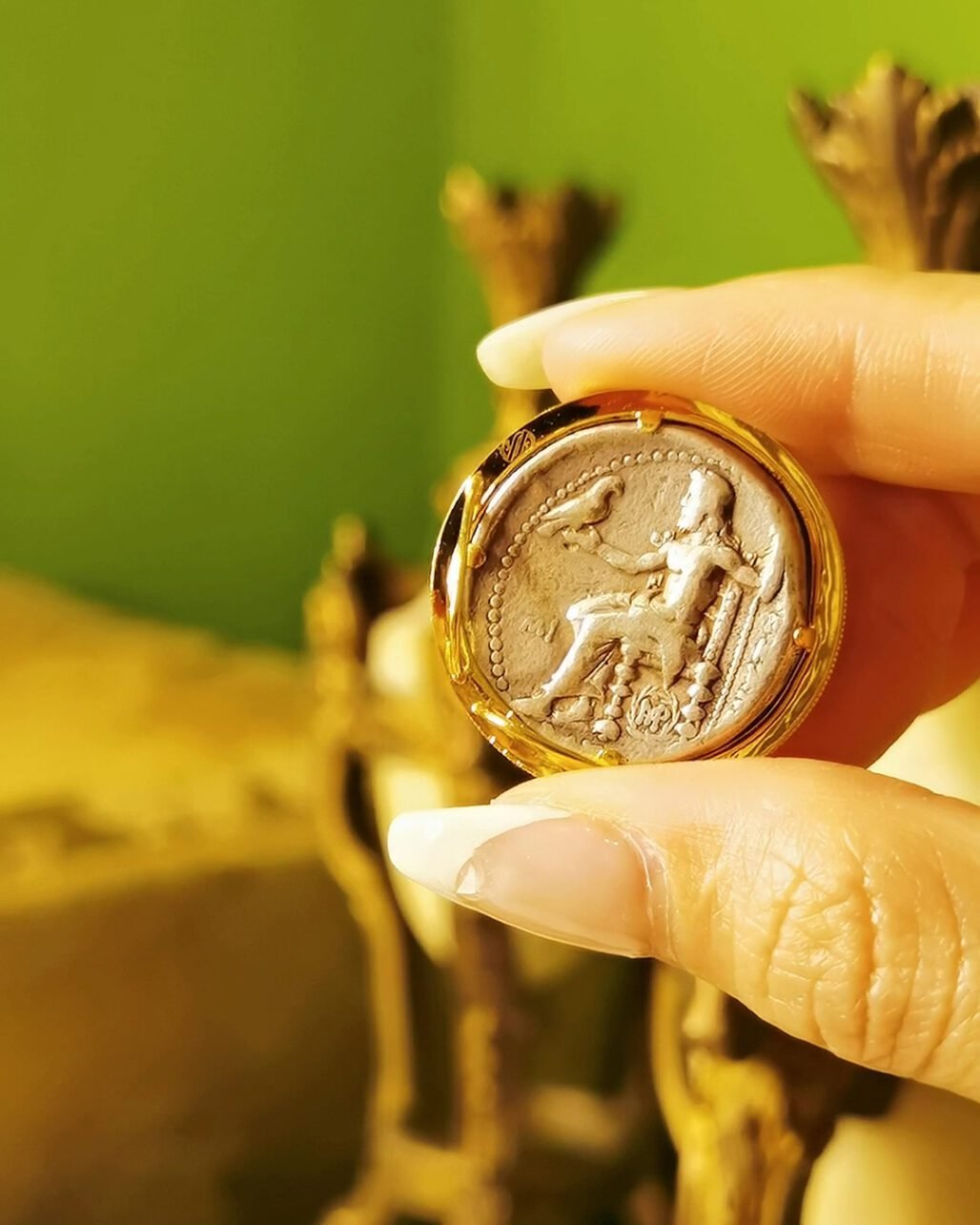 Ancient Greek Coin Ring - Hercules 18K Gold Alexander Empire