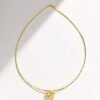 Brushed Gold Flower Necklace - Detachable Ag925 Petal Collar