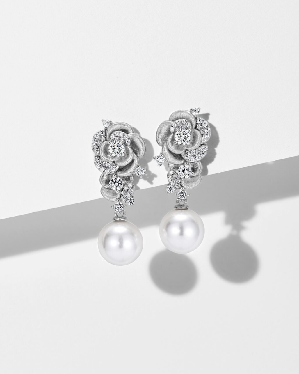 Brushed Rose Pearl Necklace - Swarovski High-Gloss Pearl Set